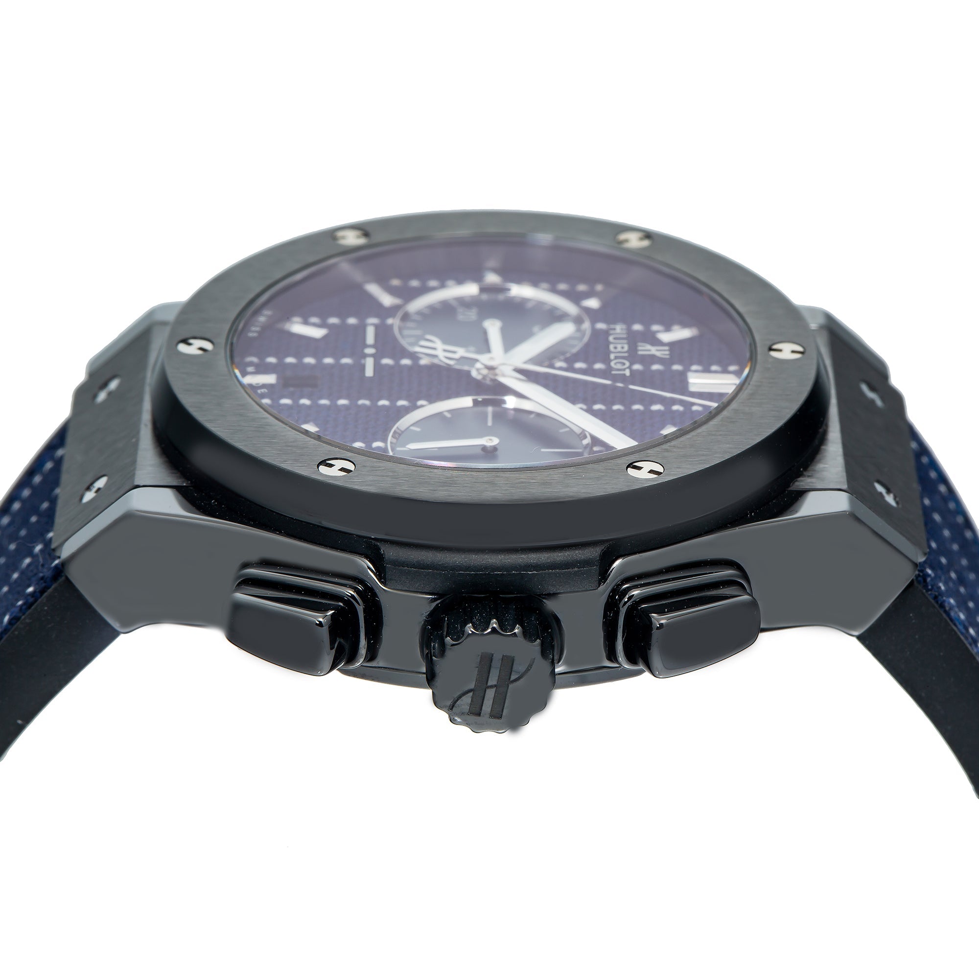 Hublot Classic Fusion Chronograph 521.CM.2707.NR.ITI18 45MM Blue Dial With Leather Bracelet-Hublot-JD Watches NY