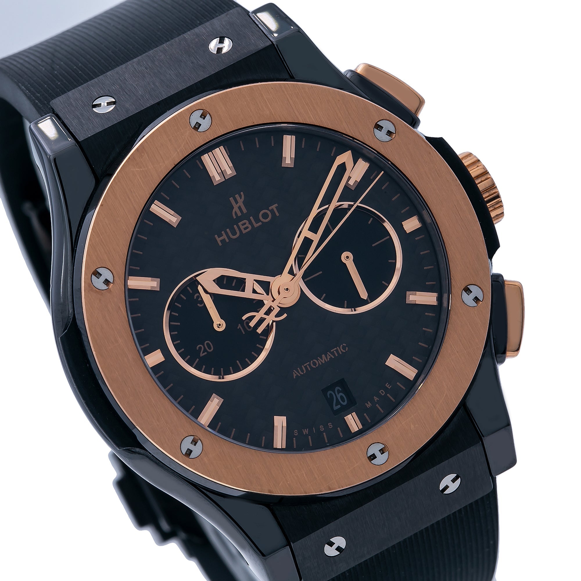 Hublot Classic Fusion Chronograph 521.CO.1781.RX 45MM Black Dial With Rubber Bracelet-Hublot-JD Watches NY