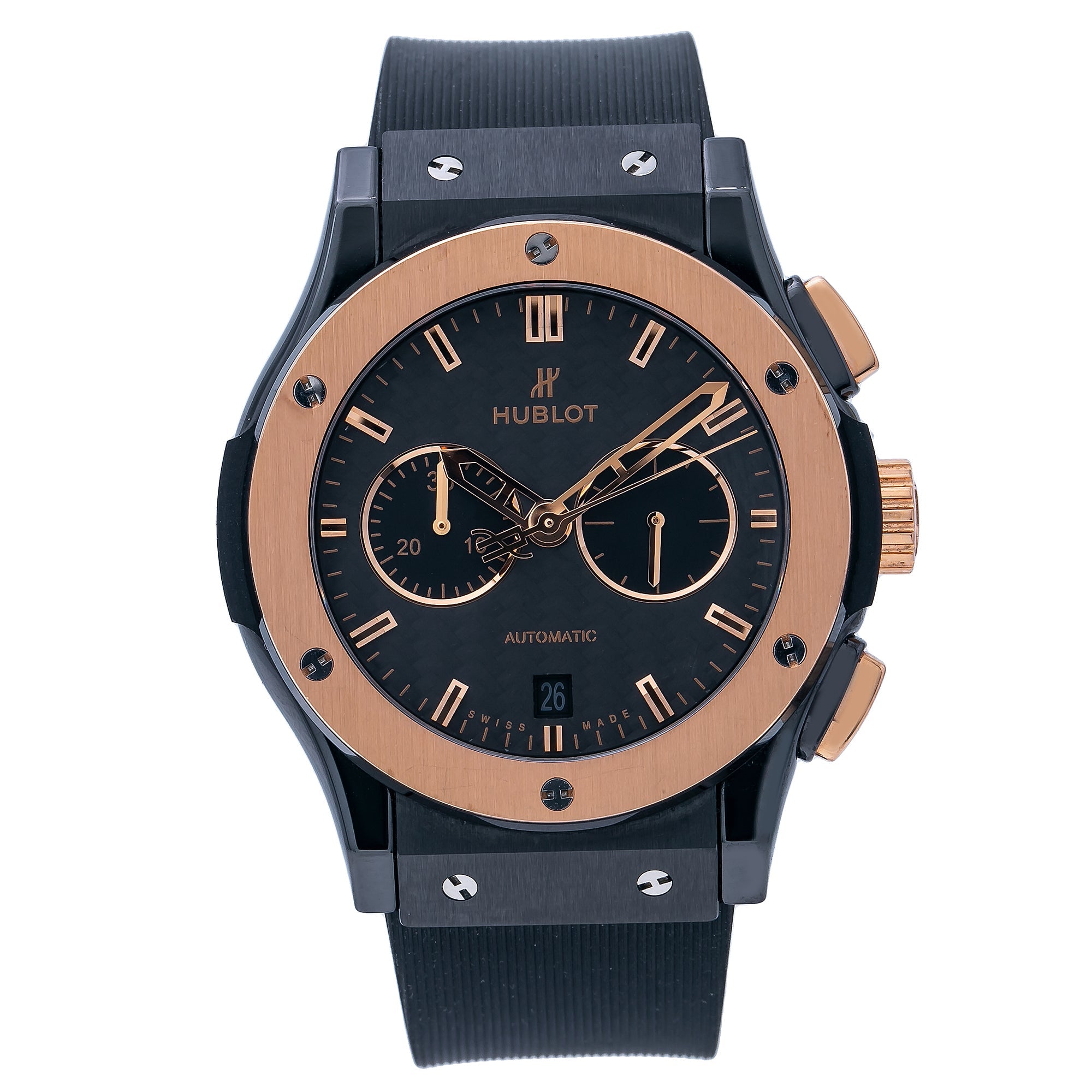 Hublot Classic Fusion Chronograph 521.CO.1781.RX 45MM Black Dial With Rubber Bracelet-Hublot-JD Watches NY
