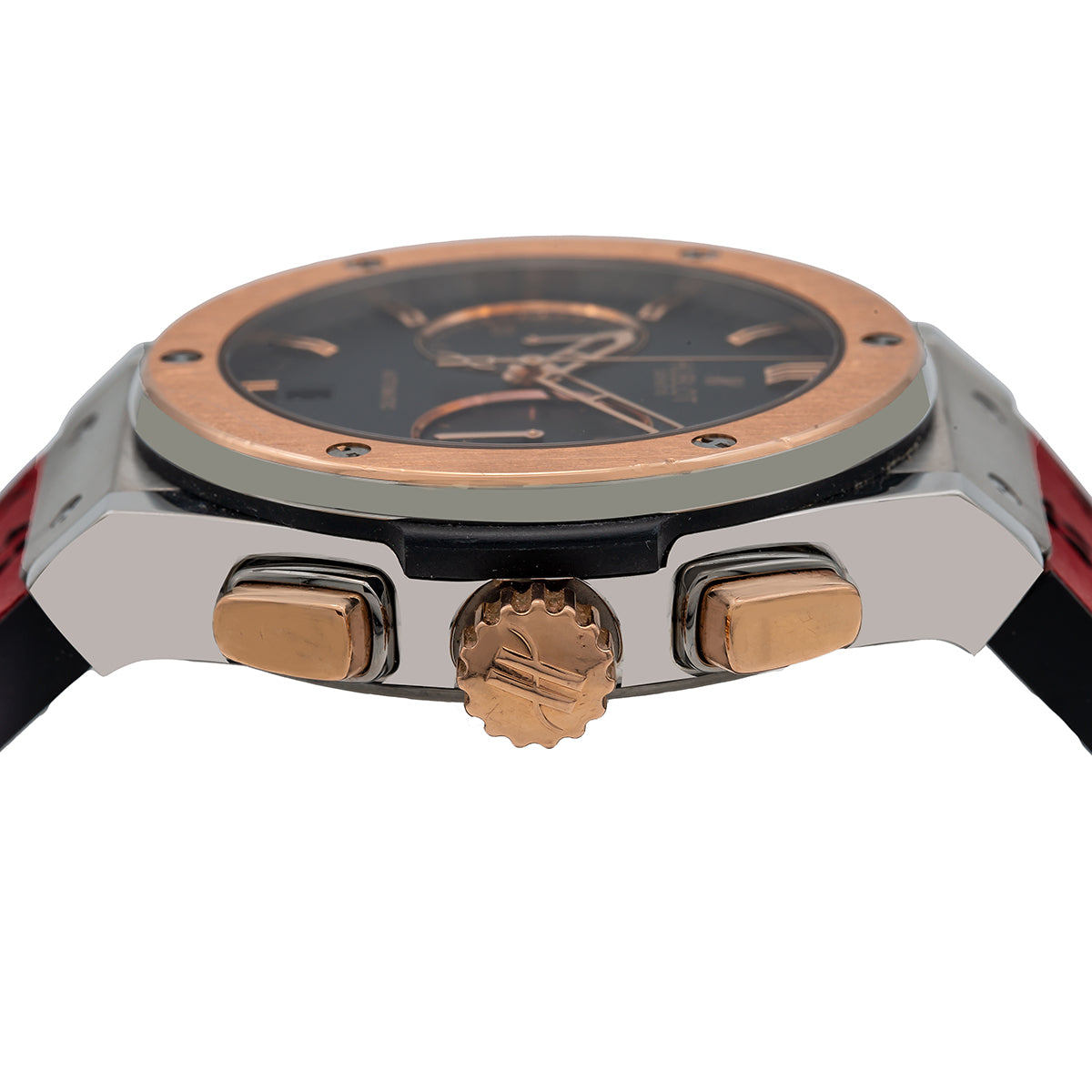 Hublot Classic Fusion Chronograph 521.NO.1181.LR 45MM Black Dial With Red Leather Bracelet-Hublot-JD Watches NY