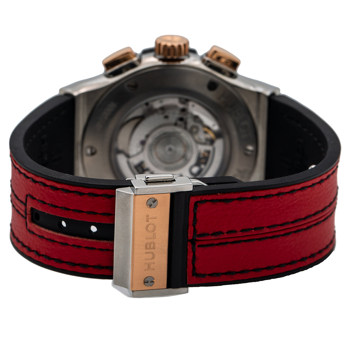 Hublot Classic Fusion Chronograph 521.NO.1181.LR 45MM Black Dial With Red Leather Bracelet-Hublot-JD Watches NY