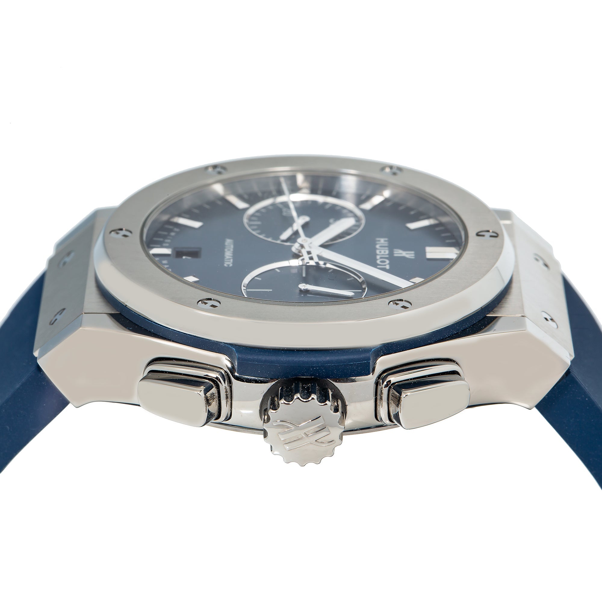 Hublot Classic Fusion Chronograph 521.NX.1171.RX Blue Dial With Rubber Bracelet-Hublot-JD Watches NY