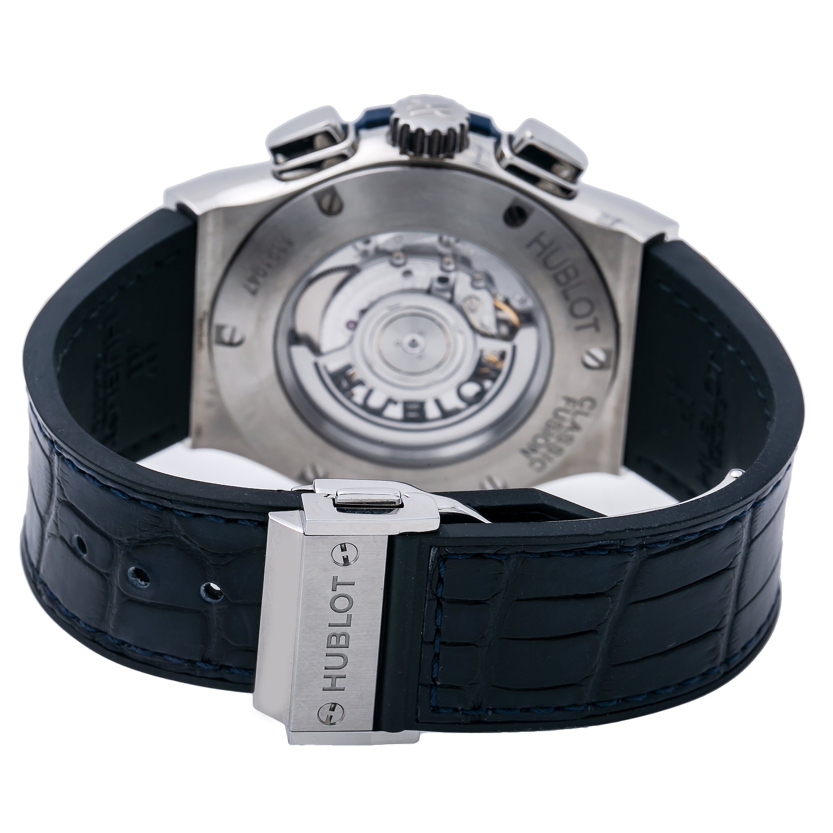 Hublot Classic Fusion Chronograph 521.NX.7170.LR 45MM Blue Dial With Crocodile Skin Bracelet-Hublot-JD Watches NY