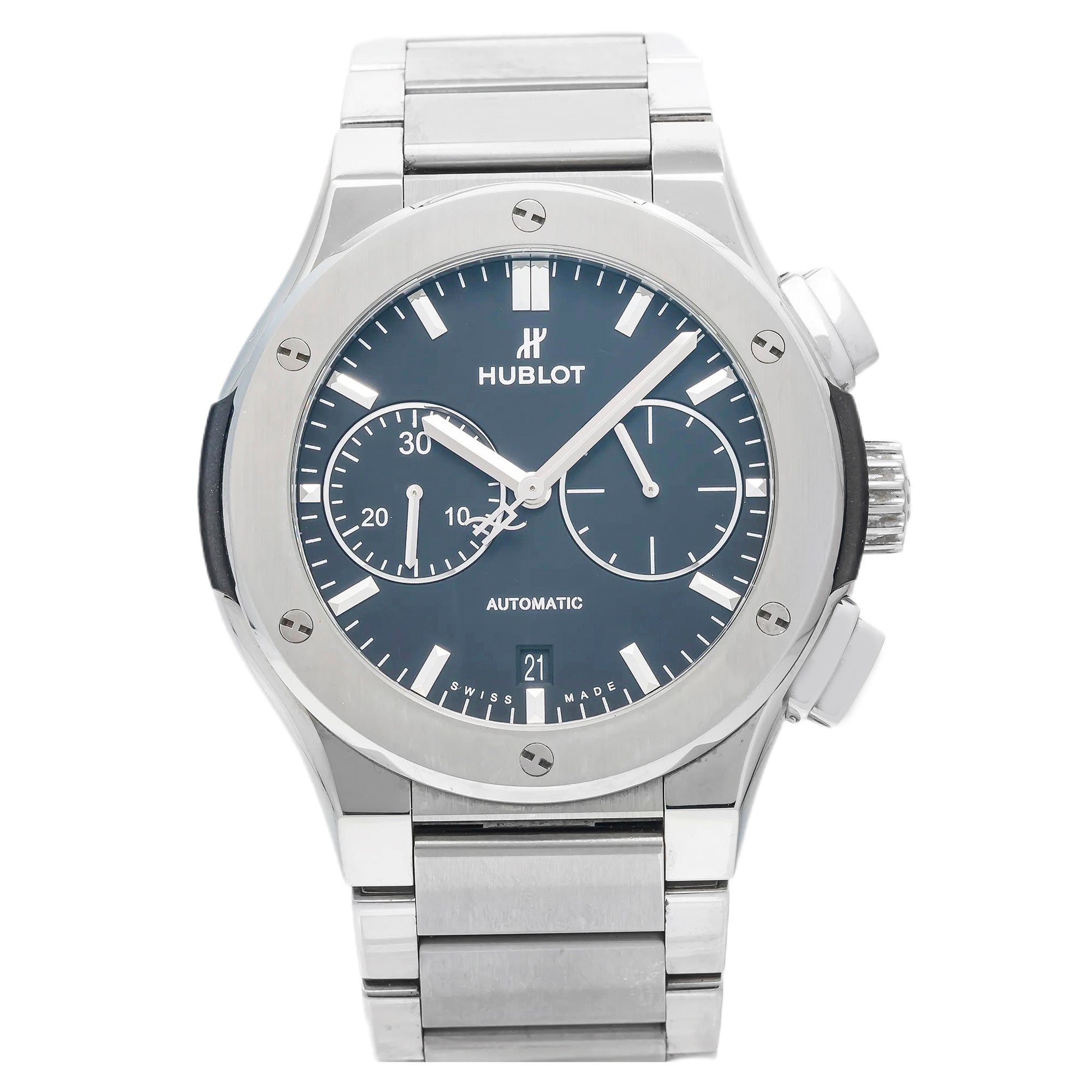 Hublot Classic Fusion Chronograph 528.NX.1170.NX 45MM Black Dial With Titanium Bracelet-Hublot-JD Watches NY
