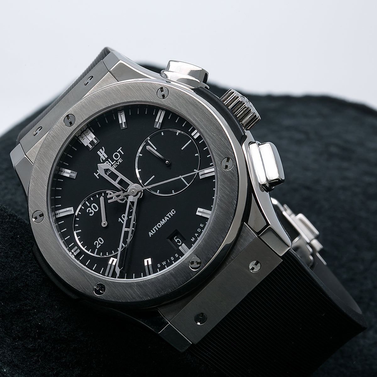 Hublot Classic Fusion Chronograph 541.NX.1171.RX 42MM Black Dial With Rubber Bracelet-Hublot-JD Watches NY