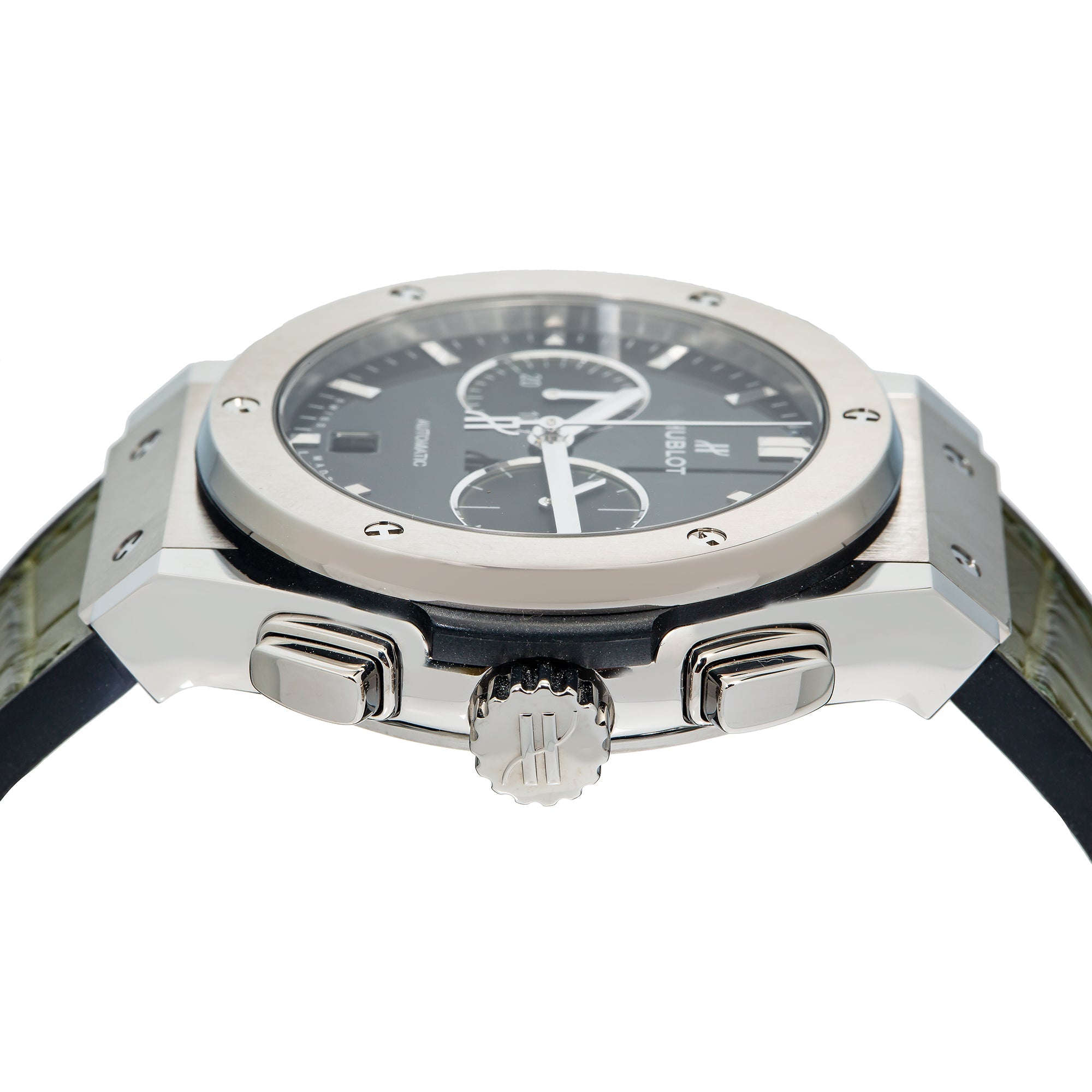 Hublot Classic Fusion Chronograph 541.NX.8970.LR 42MM Green Dial With Leather Bracelet-Hublot-JD Watches NY