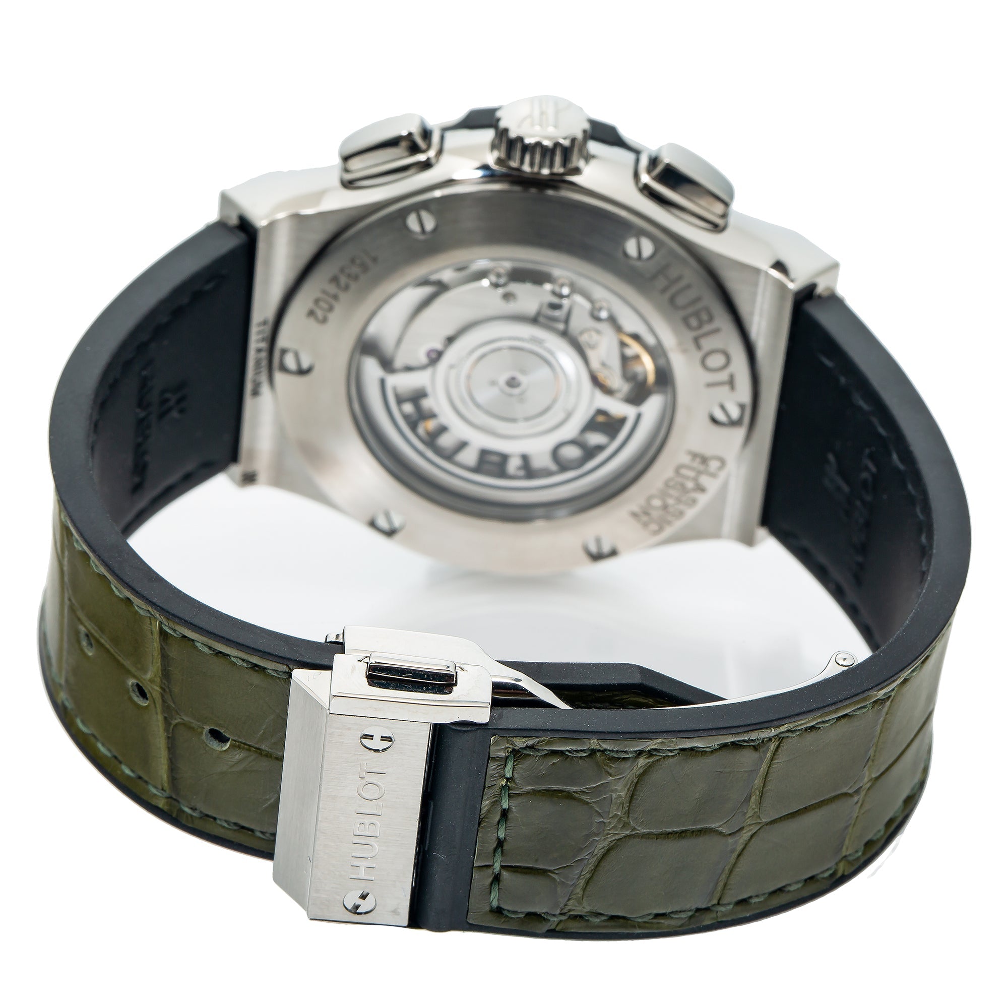 Hublot Classic Fusion Chronograph 541.NX.8970.LR 42MM Green Dial With Leather Bracelet-Hublot-JD Watches NY
