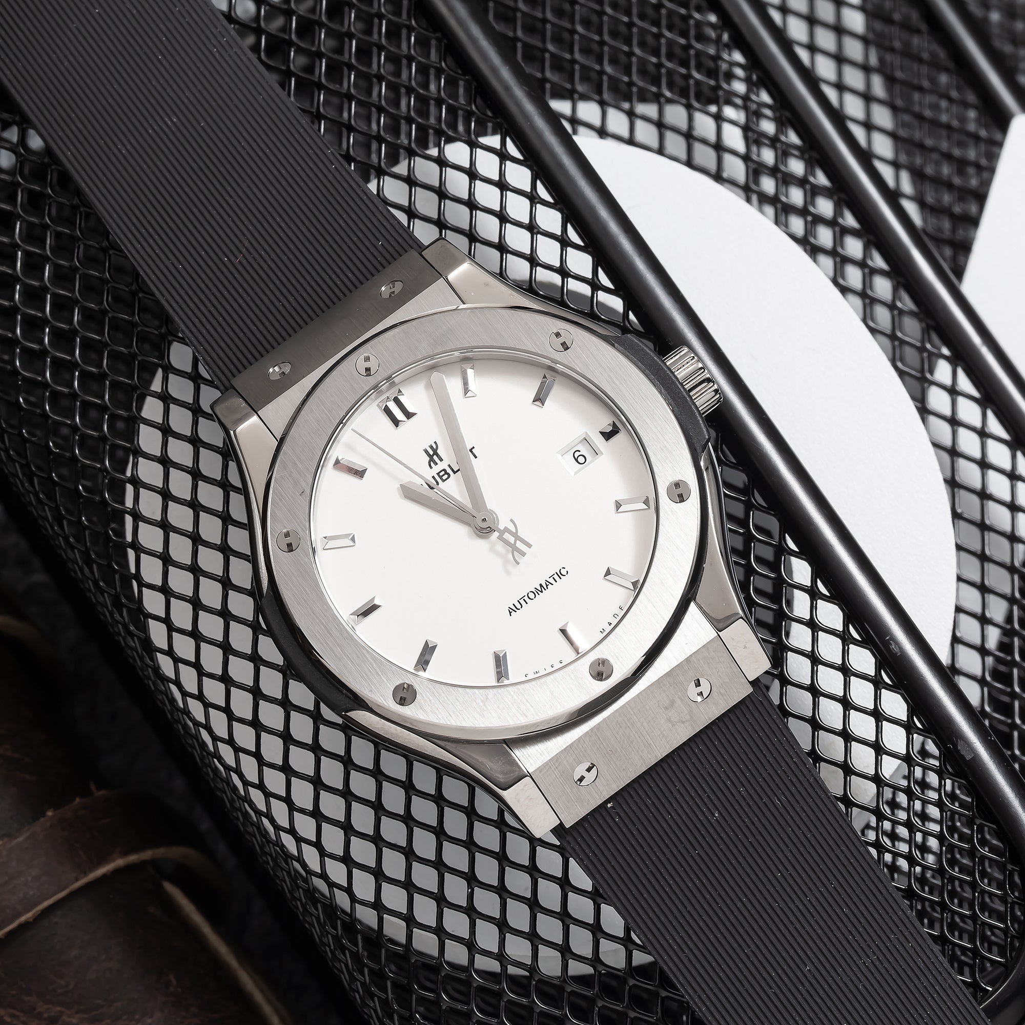 Hublot Classic Fusion Chronograph 542.NX.2611 42MM White Dial With Rubber Bracelet-Hublot-JD Watches NY
