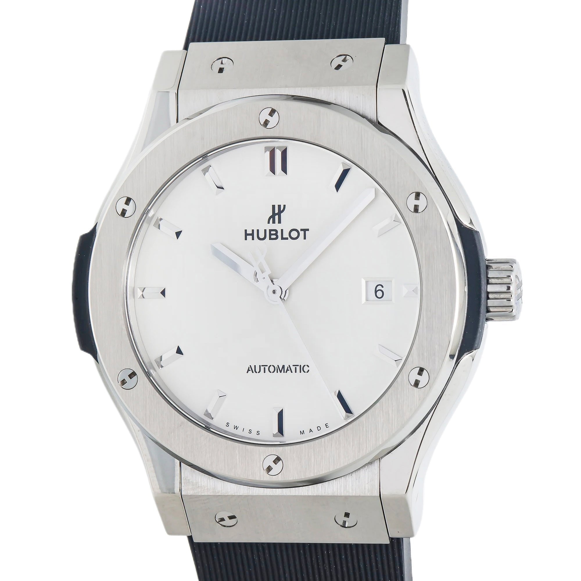Hublot Classic Fusion Chronograph 542.NX.2611 42MM White Dial With Rubber Bracelet-Hublot-JD Watches NY