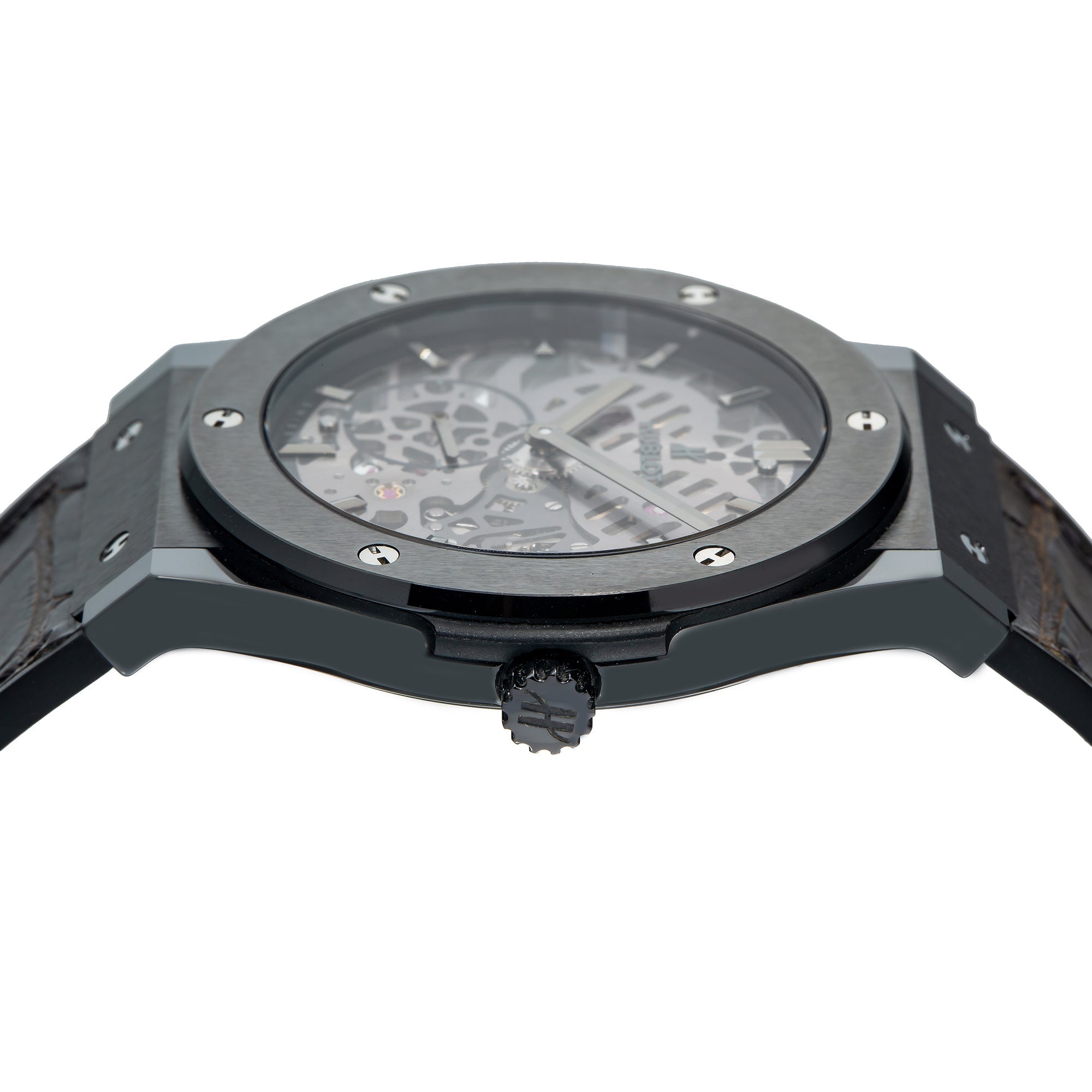 Hublot Classic Fusion Ultra-Thin 515.NX.0170.LR 45MM Transparent Dial With Leather Bracelet-Hublot-JD Watches NY