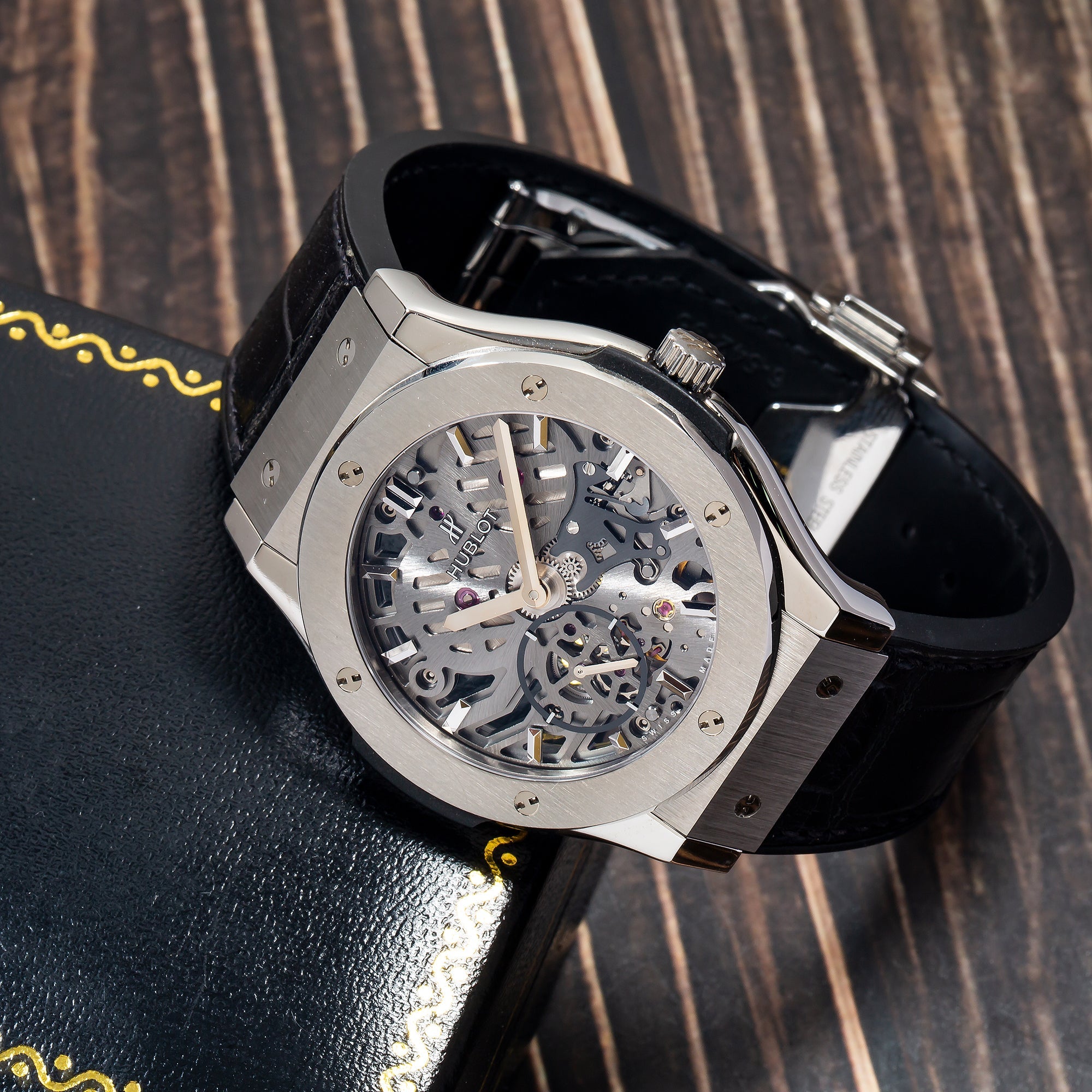 Hublot Classic Fusion Ultra-Thin 545.NX.0170.LR 42MM Transparent Dial With Leather Bracelet-Hublot-JD Watches NY