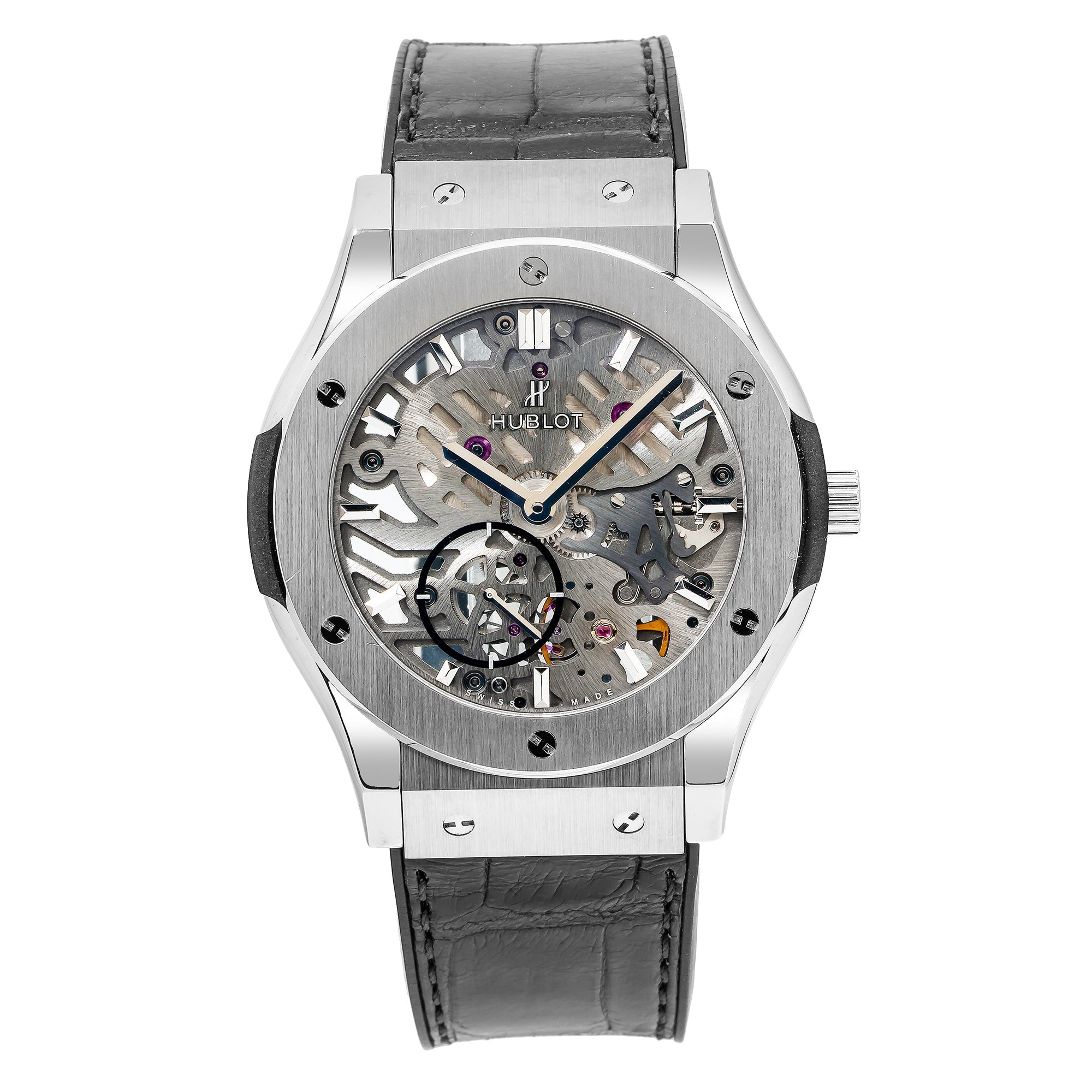 Hublot Classic Fusion Ultra-Thin 545.NX.0170.LR 42MM Transparent Dial With Leather Bracelet-Hublot-JD Watches NY