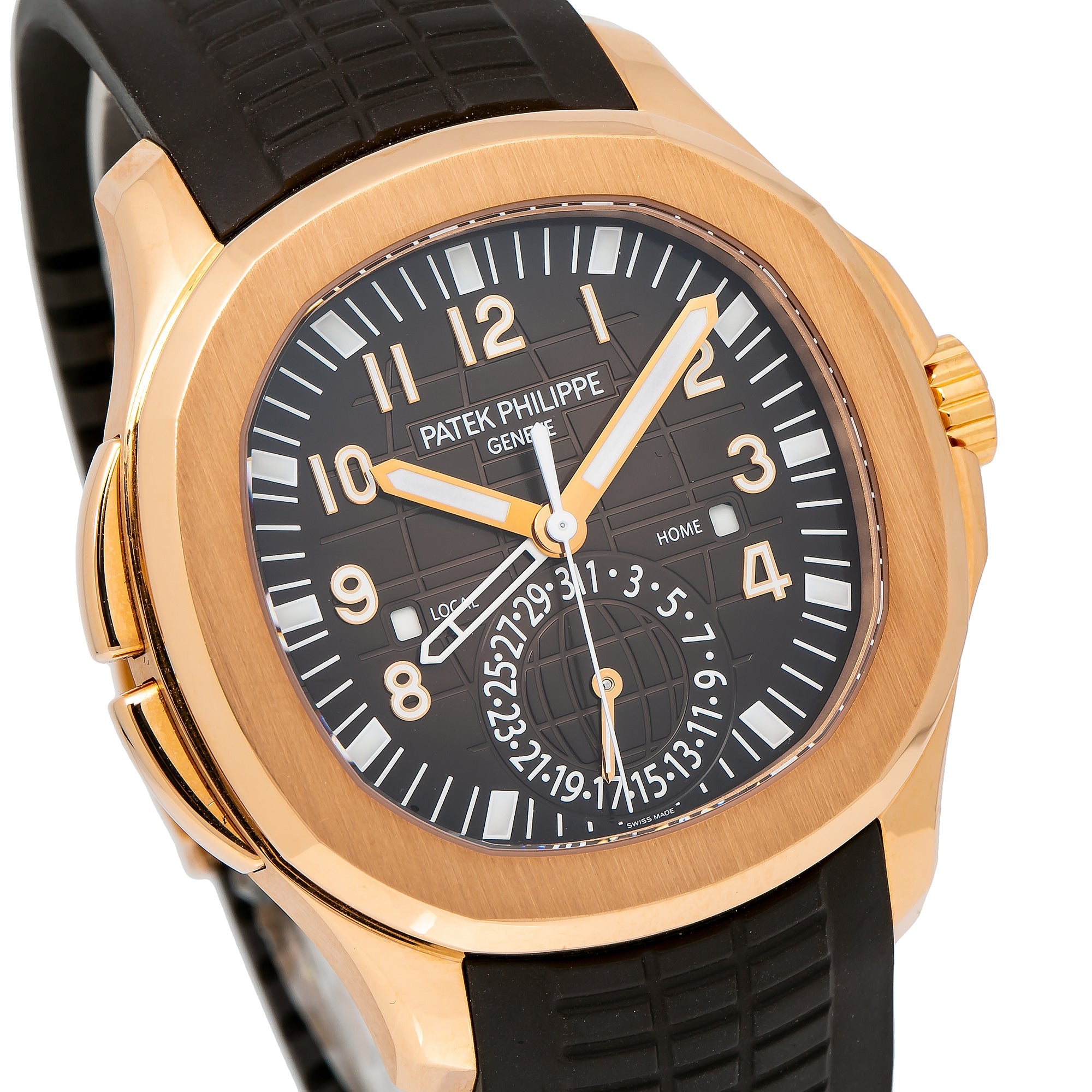 Patek Philippe Aquanaut 5164R Travel Time Rose Gold Mens Watch-Patek Philippe-JD Watches NY
