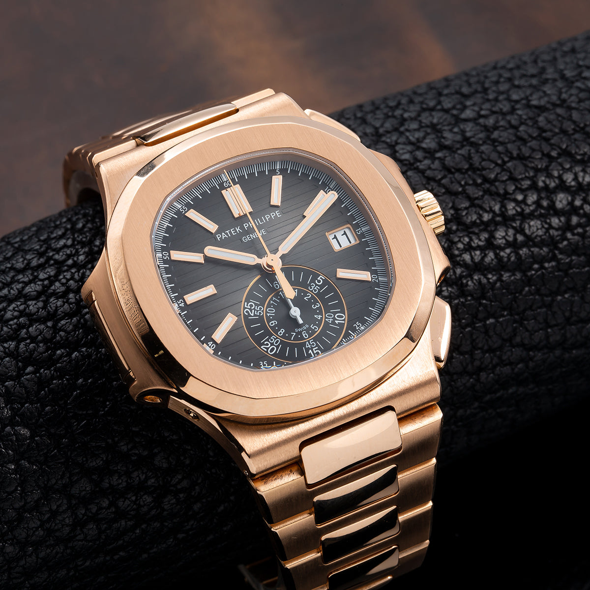 Patek Philippe Nautilus 5980/1R-001 Chronograph Date Rose Gold Watch-Patek Philippe-JD Watches NY