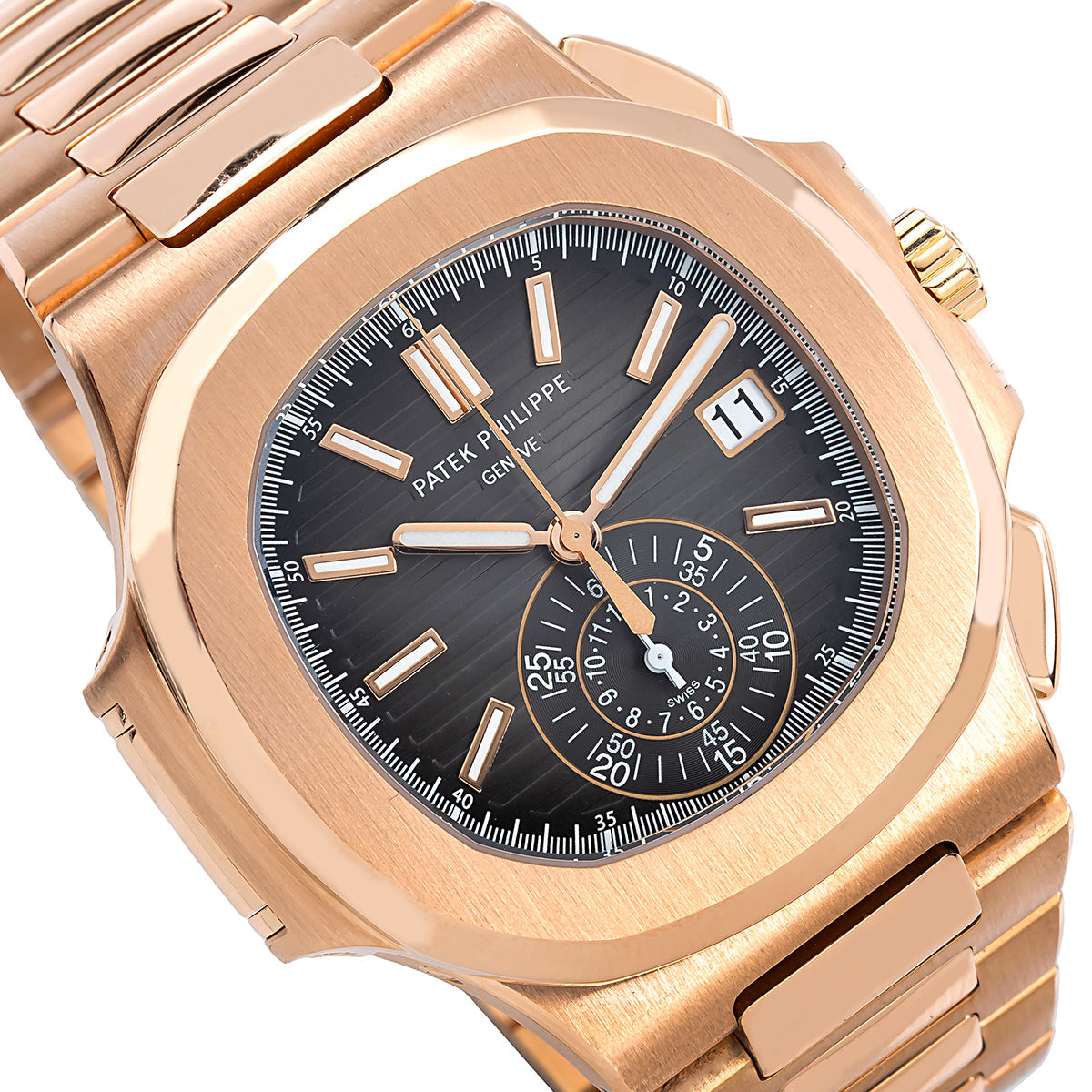Patek Philippe Nautilus 5980/1R-001 Chronograph Date Rose Gold Watch-Patek Philippe-JD Watches NY