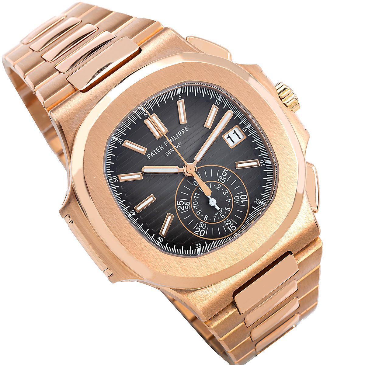 Patek Philippe Nautilus 5980/1R-001 Chronograph Date Rose Gold Watch-Patek Philippe-JD Watches NY