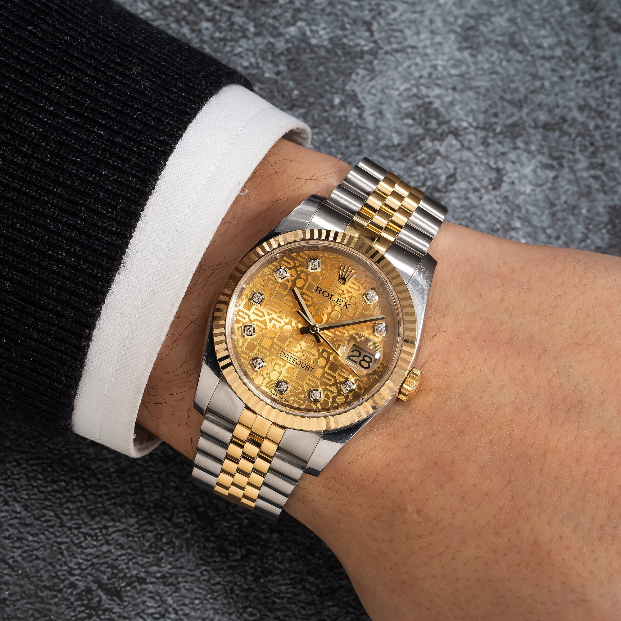 Rolex Datejust 36mm 116233 Steel & Yellow Gold Anniversary Diamond Dial Mens Watch-Rolex-JD Watches NY