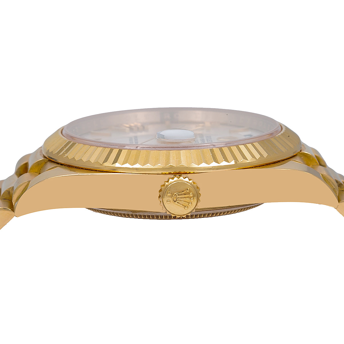 Rolex Day Date 40 Yellow Gold President Silver Roman Dial 218238-Rolex-JD Watches NY