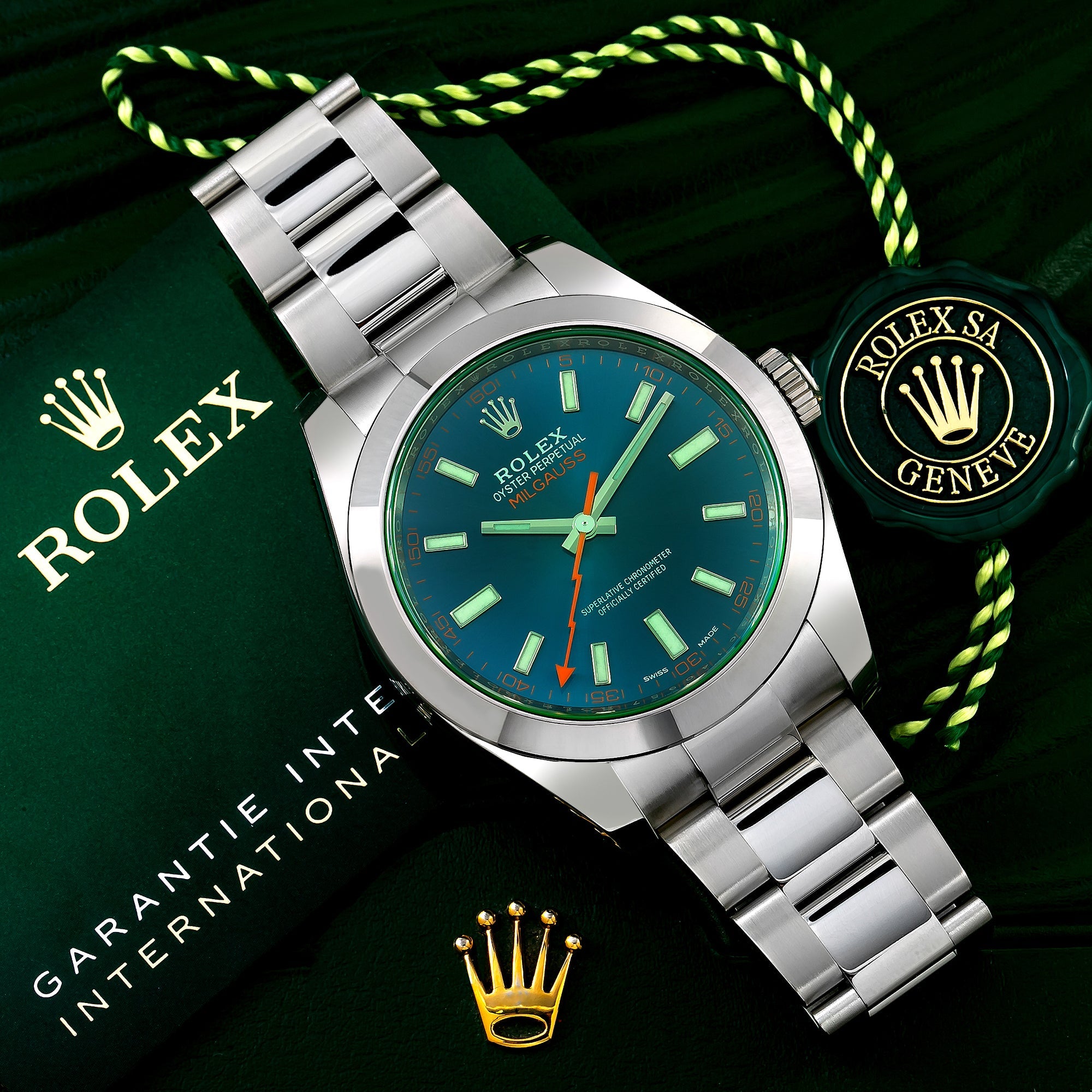 Rolex Milgauss 116400 40MM Blue Dial With Stainless Steel Bracelet-Rolex-JD Watches NY