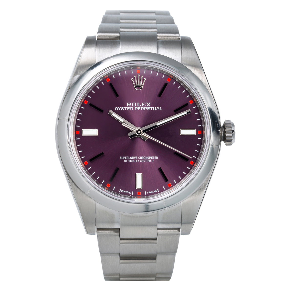 Rolex Oyster Perpetual 114300 39mm Red Grape Dial-Rolex-JD Watches NY