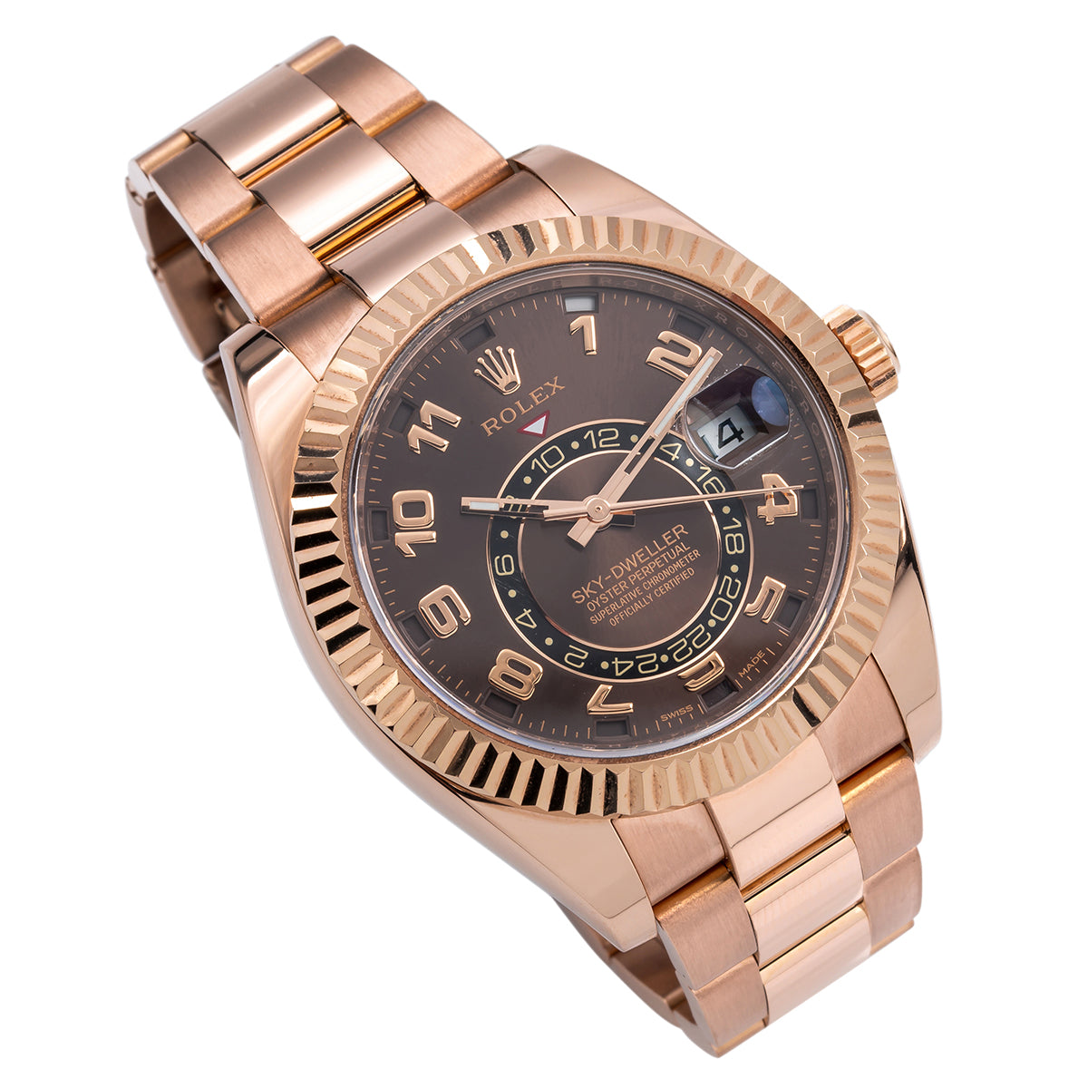 Rolex Sky Dweller Rose Gold 326935 Brown Arabic Dial Oyster Bracelet-Rolex-JD Watches NY