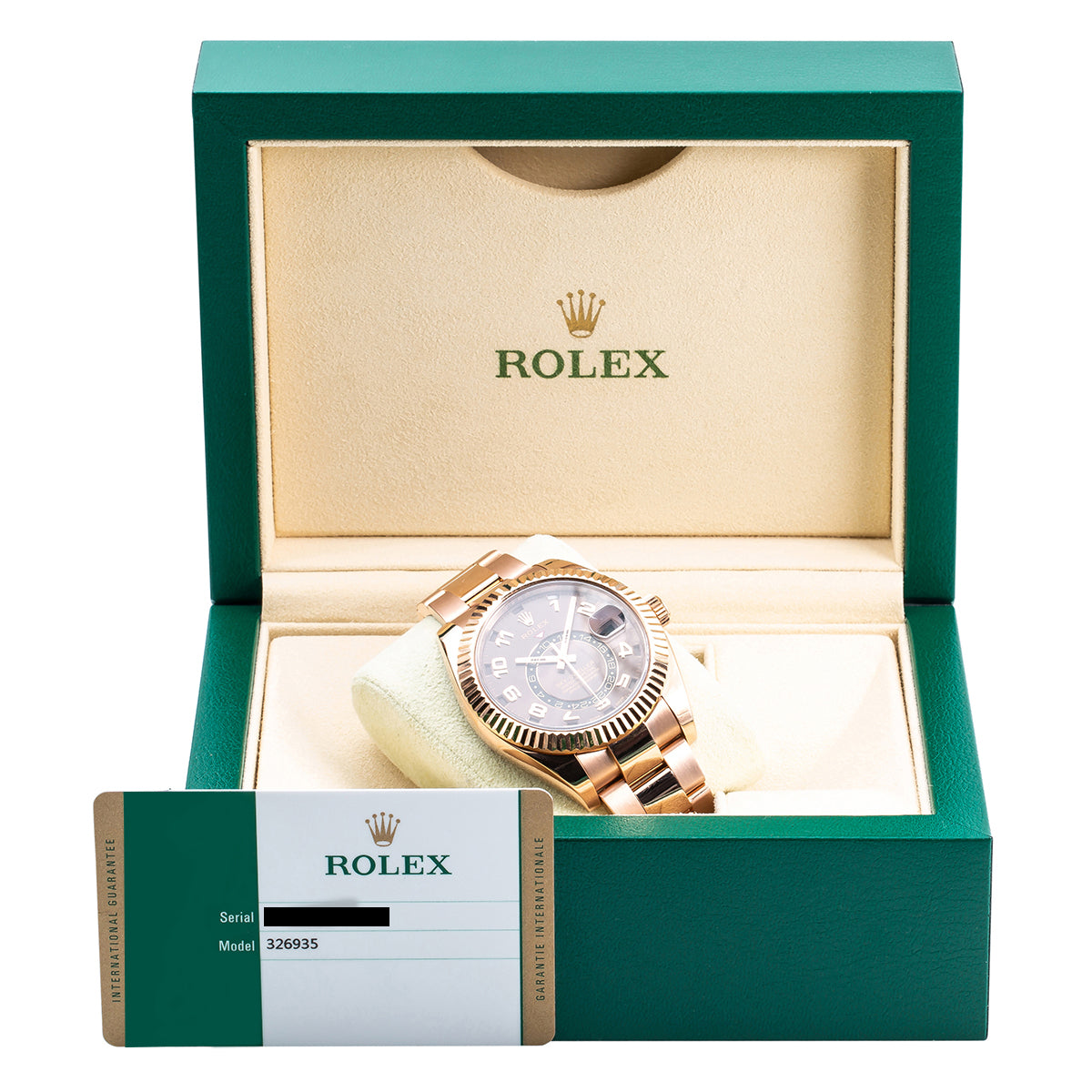 Rolex Sky Dweller Rose Gold 326935 Brown Arabic Dial Oyster Bracelet-Rolex-JD Watches NY