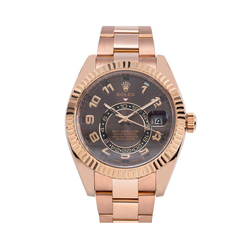 Rolex Sky Dweller Rose Gold 326935 Brown Arabic Dial Oyster Bracelet