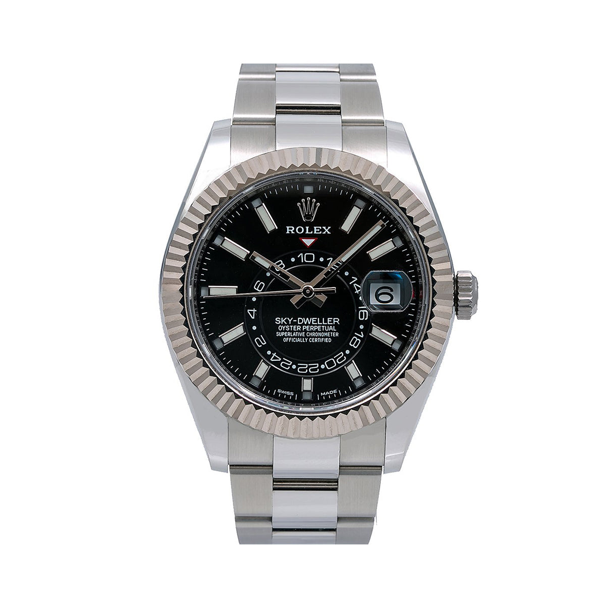 Rolex Sky Dweller Stainless Steel Oyster Bracelet Black Dial 326934-Rolex-JD Watches NY
