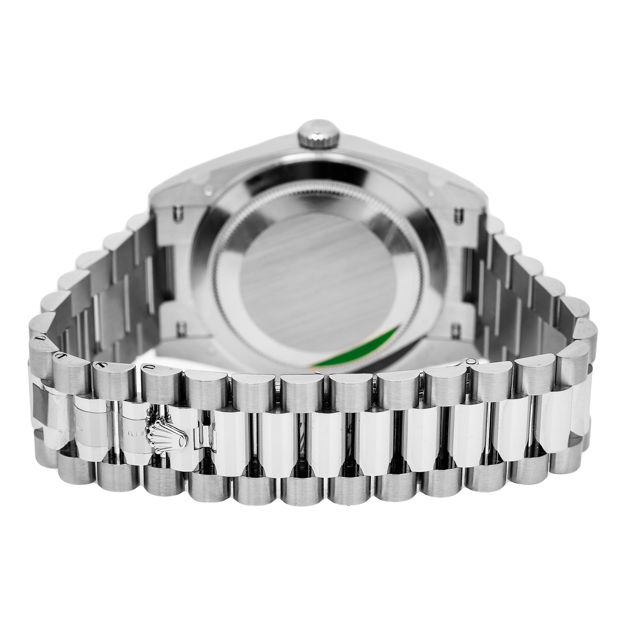 Rolex White Gold Day-Date 40 Watch Olive Green Roman Dial - President Bracelet 228239-Rolex-JD Watches NY