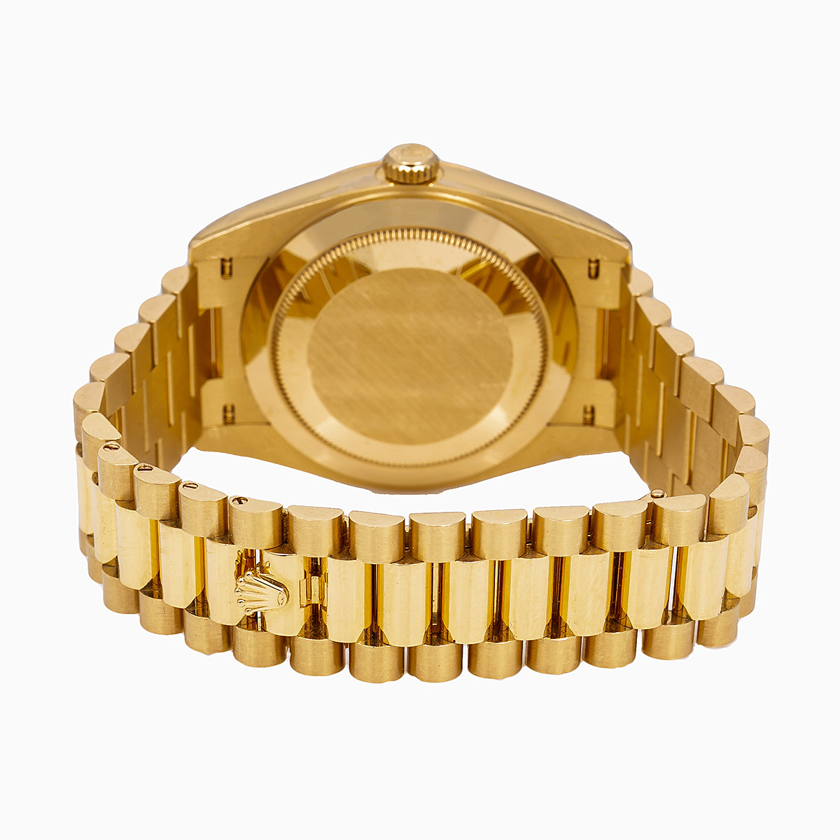 Rolex Yellow Gold Day-Date 40 Watch Champagne Baguette Diamond Dial - President Bracelet-Rolex-JD Watches NY