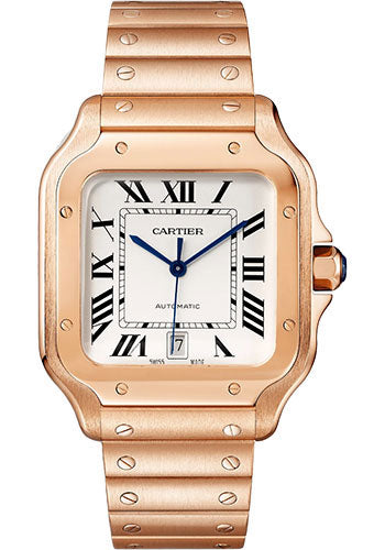 Cartier Santos de Cartier WGSA0018 39.8MM Silvered Opaline Dial With Rose Gold Bracelet