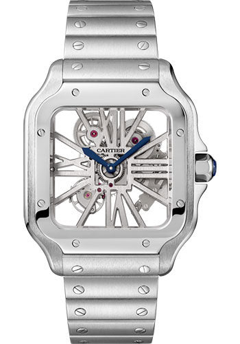 Cartier Santos de Cartier WHSA0015 39.8MM Skeleton Dial With Stainless Steel Bracelet