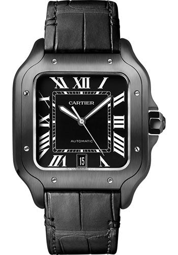 Cartier Santos de Cartier WSSA0039 39.8MM Black Dial With Rubber Strap